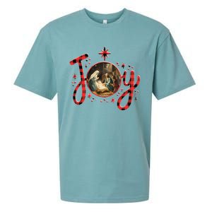 Christian Christmas Joy Jesus Nativity Scene Faith Family Sueded Cloud Jersey T-Shirt