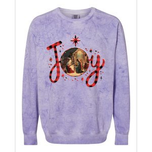 Christian Christmas Joy Jesus Nativity Scene Faith Family Colorblast Crewneck Sweatshirt