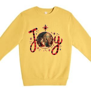 Christian Christmas Joy Jesus Nativity Scene Faith Family Premium Crewneck Sweatshirt