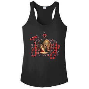 Christian Christmas Joy Jesus Nativity Scene Faith Family Ladies PosiCharge Competitor Racerback Tank