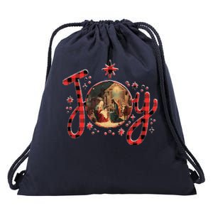 Christian Christmas Joy Jesus Nativity Scene Faith Family Drawstring Bag