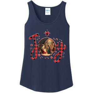 Christian Christmas Joy Jesus Nativity Scene Faith Family Ladies Essential Tank