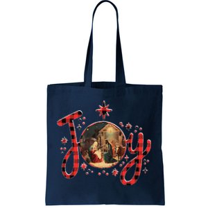 Christian Christmas Joy Jesus Nativity Scene Faith Family Tote Bag