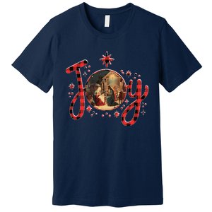 Christian Christmas Joy Jesus Nativity Scene Faith Family Premium T-Shirt