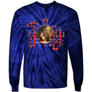 Christian Christmas Joy Jesus Nativity Scene Faith Family Tie-Dye Long Sleeve Shirt