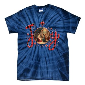 Christian Christmas Joy Jesus Nativity Scene Faith Family Tie-Dye T-Shirt