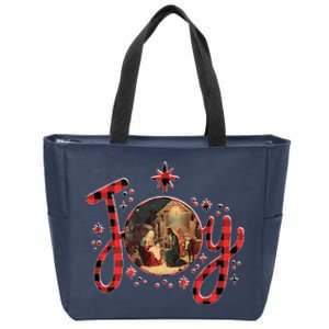 Christian Christmas Joy Jesus Nativity Scene Faith Family Zip Tote Bag