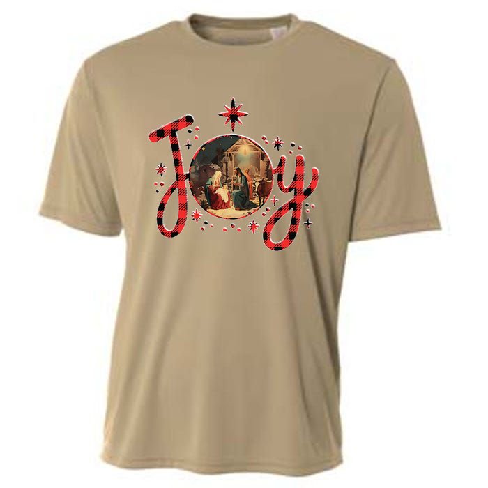 Christian Christmas Joy Jesus Nativity Scene Faith Family Cooling Performance Crew T-Shirt