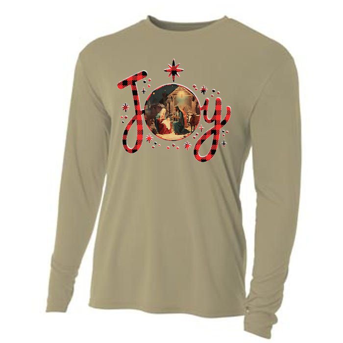 Christian Christmas Joy Jesus Nativity Scene Faith Family Cooling Performance Long Sleeve Crew