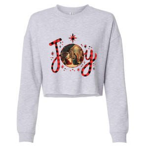 Christian Christmas Joy Jesus Nativity Scene Faith Family Cropped Pullover Crew