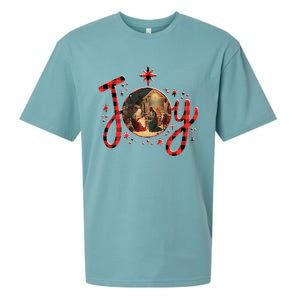 Christian Christmas Joy Jesus Nativity Scene Faith Family Sueded Cloud Jersey T-Shirt