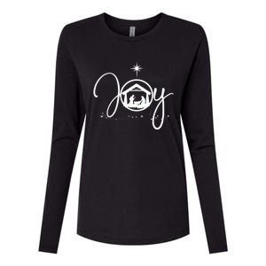 Christian Christmas Joy Jesus Nativity Scene Faith Womens Cotton Relaxed Long Sleeve T-Shirt