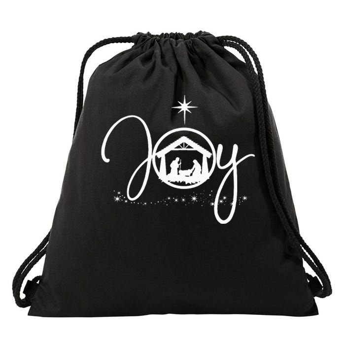 Christian Christmas Joy Jesus Nativity Scene Faith Drawstring Bag