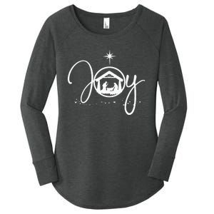 Christian Christmas Joy Jesus Nativity Scene Faith Women's Perfect Tri Tunic Long Sleeve Shirt