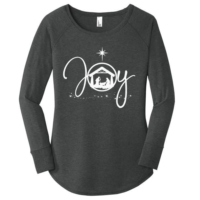 Christian Christmas Joy Jesus Nativity Scene Faith Women's Perfect Tri Tunic Long Sleeve Shirt