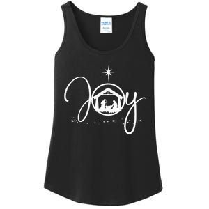 Christian Christmas Joy Jesus Nativity Scene Faith Ladies Essential Tank