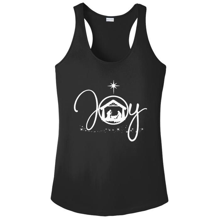 Christian Christmas Joy Jesus Nativity Scene Faith Ladies PosiCharge Competitor Racerback Tank