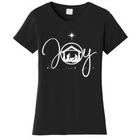 Christian Christmas Joy Jesus Nativity Scene Faith Women's T-Shirt