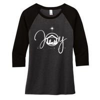 Christian Christmas Joy Jesus Nativity Scene Faith Women's Tri-Blend 3/4-Sleeve Raglan Shirt