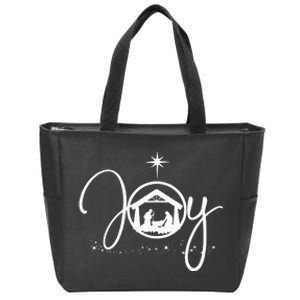 Christian Christmas Joy Jesus Nativity Scene Faith Zip Tote Bag