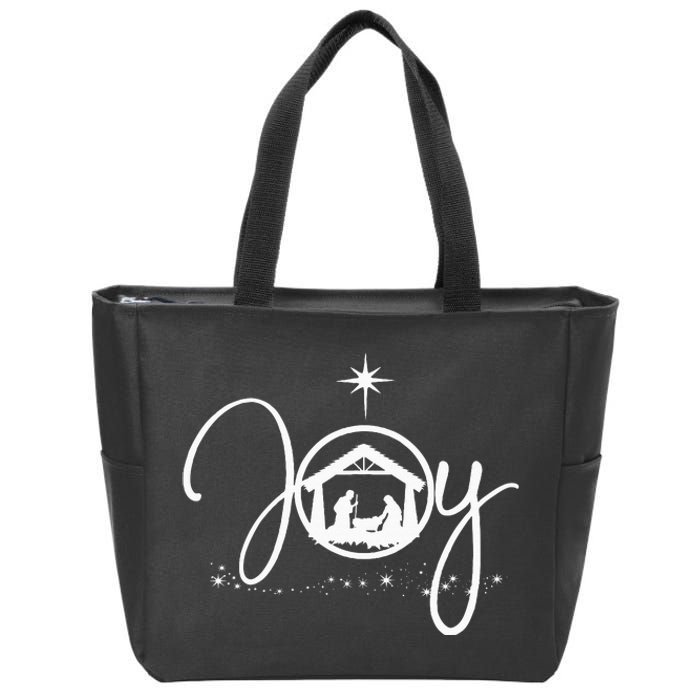 Christian Christmas Joy Jesus Nativity Scene Faith Zip Tote Bag