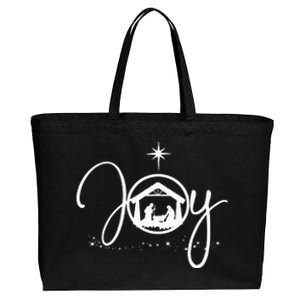 Christian Christmas Joy Jesus Nativity Scene Faith Cotton Canvas Jumbo Tote