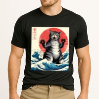 Catzilla Cat Japanese Art Funny Cat Gifts Cooling Performance Crew T-Shirt