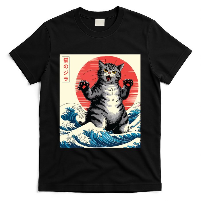 Catzilla Cat Japanese Art Funny Cat Gifts T-Shirt