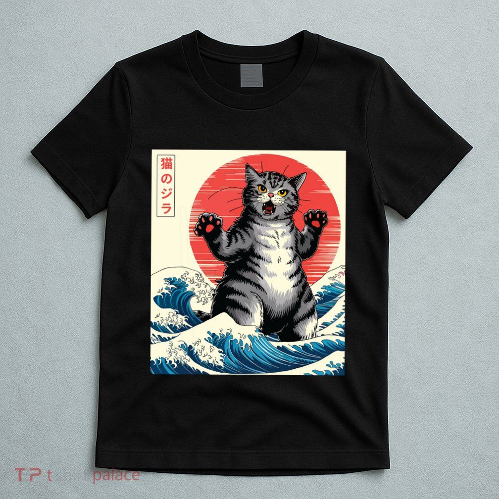 Catzilla Cat Japanese Art Funny Cat Gifts T-Shirt