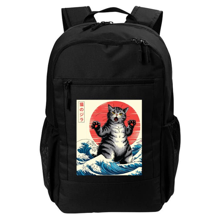Catzilla Cat Japanese Art Funny Cat Gifts Backpack