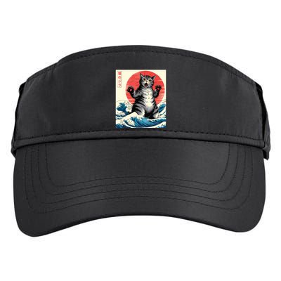 Catzilla Cat Japanese Art Funny Cat Gifts Adult Drive Performance Visor
