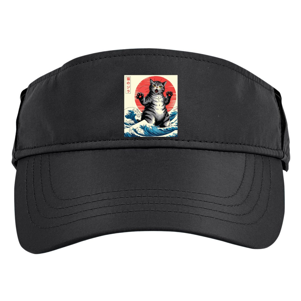 Catzilla Cat Japanese Art Funny Cat Gifts Adult Drive Performance Visor