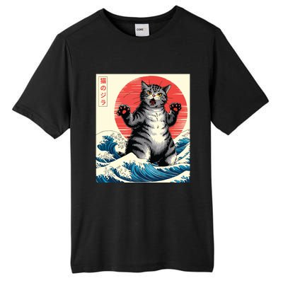 Catzilla Cat Japanese Art Funny Cat Gifts Tall Fusion ChromaSoft Performance T-Shirt