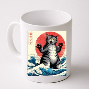 Catzilla Cat Japanese Art Funny Cat Gifts Coffee Mug