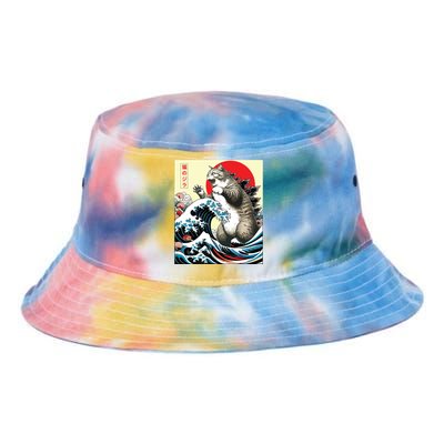 Catzilla Cat Japanese Art Funny Cat Gifts Tie Dye Newport Bucket Hat