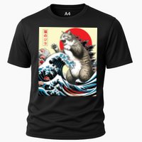 Catzilla Cat Japanese Art Funny Cat Gifts Cooling Performance Crew T-Shirt