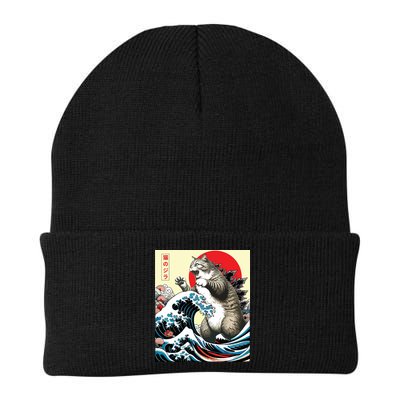 Catzilla Cat Japanese Art Funny Cat Gifts Beanie