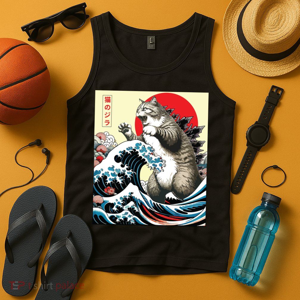 Catzilla Cat Japanese Art Funny Cat Gifts Tank Top