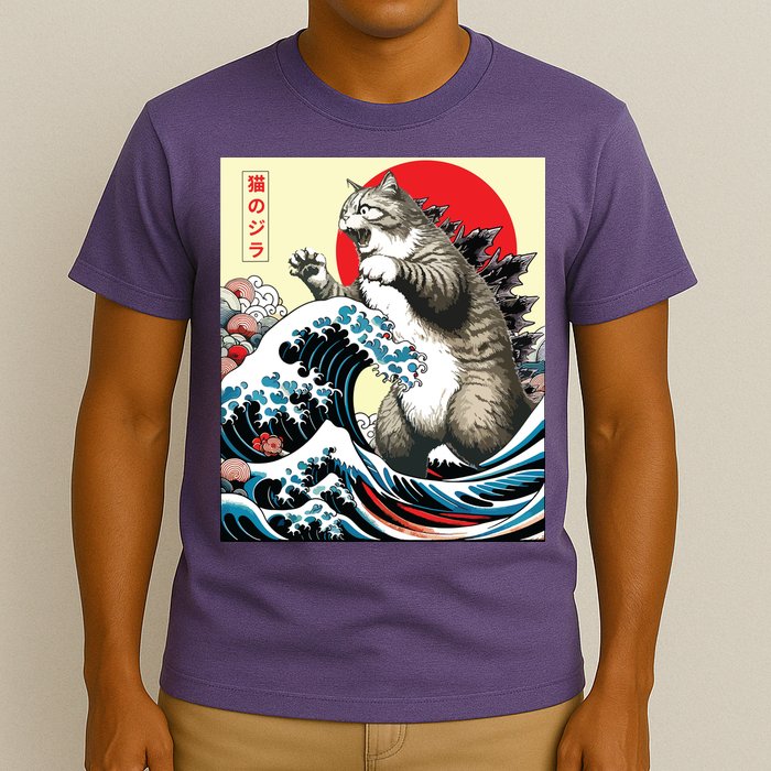 Catzilla Cat Japanese Art Funny Cat Gifts T-Shirt