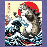 Catzilla Cat Japanese Art Funny Cat Gifts T-Shirt