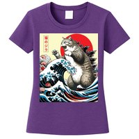 Catzilla Cat Japanese Art Funny Cat Gifts Womens T-Shirt