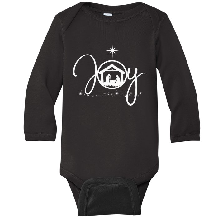 Christian Christmas Joy Jesus Nativity Scene Faith Gift Baby Long Sleeve Bodysuit