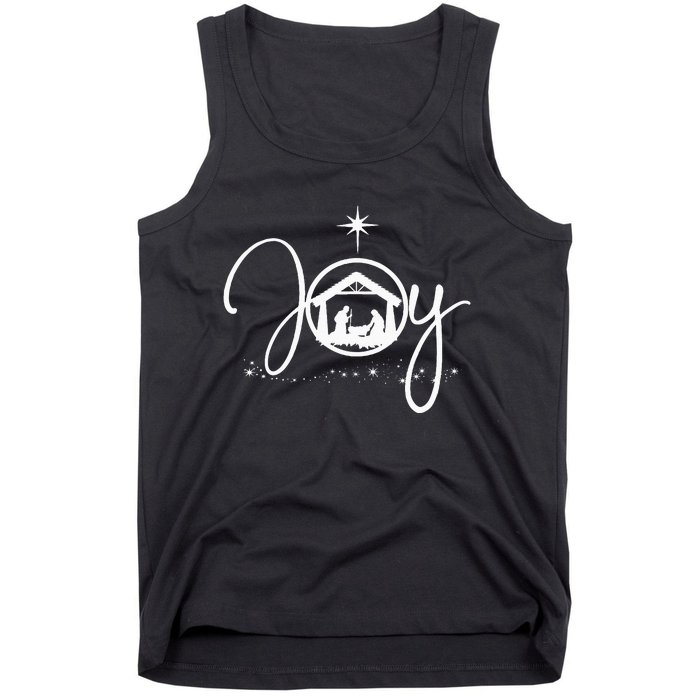 Christian Christmas Joy Jesus Nativity Scene Faith Gift Tank Top