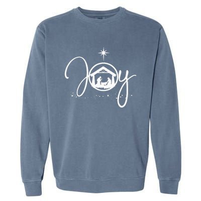 Christian Christmas Joy Jesus Nativity Scene Faith Gift Garment-Dyed Sweatshirt