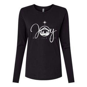 Christian Christmas Joy Jesus Nativity Scene Faith Gift Womens Cotton Relaxed Long Sleeve T-Shirt