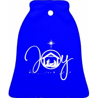 Christian Christmas Joy Jesus Nativity Scene Faith Gift Ceramic Bell Ornament