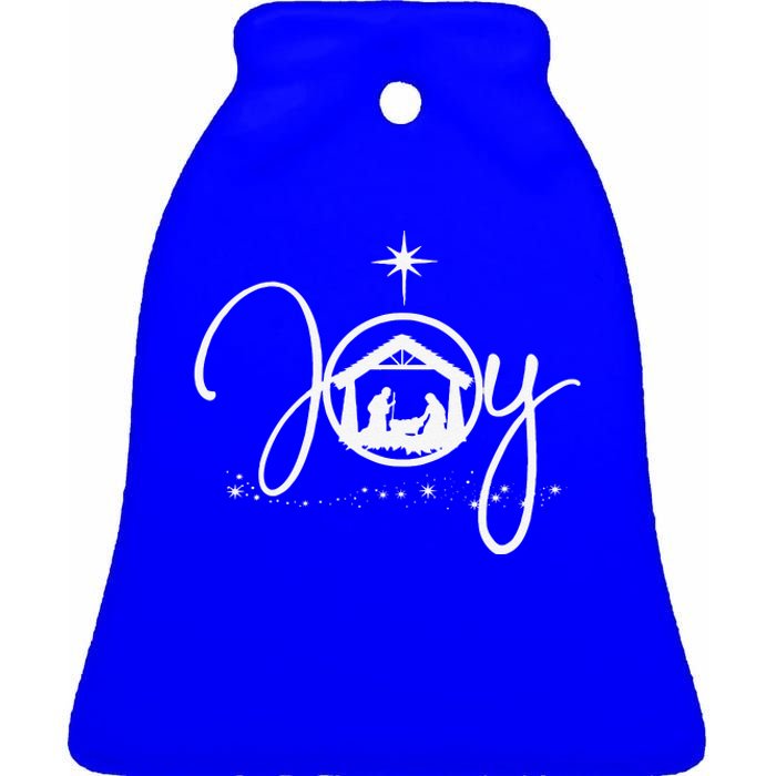 Christian Christmas Joy Jesus Nativity Scene Faith Gift Ceramic Bell Ornament