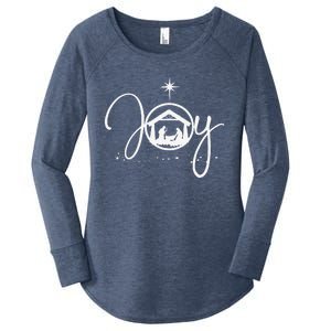 Christian Christmas Joy Jesus Nativity Scene Faith Gift Women's Perfect Tri Tunic Long Sleeve Shirt