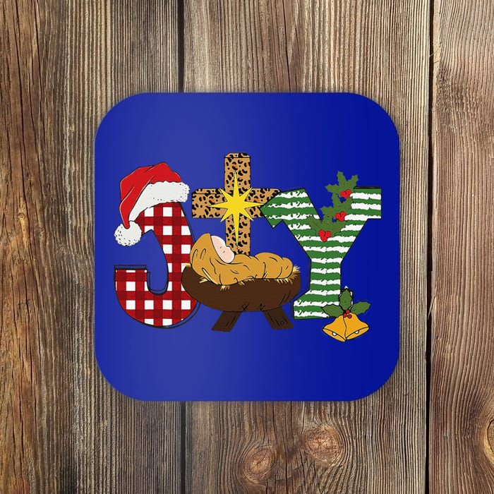 Christian Christmas Joy Jesus Nativity Scene Faith Coaster