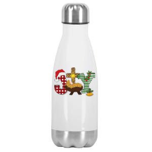 Christian Christmas Joy Jesus Nativity Scene Faith Stainless Steel Insulated Water Bottle